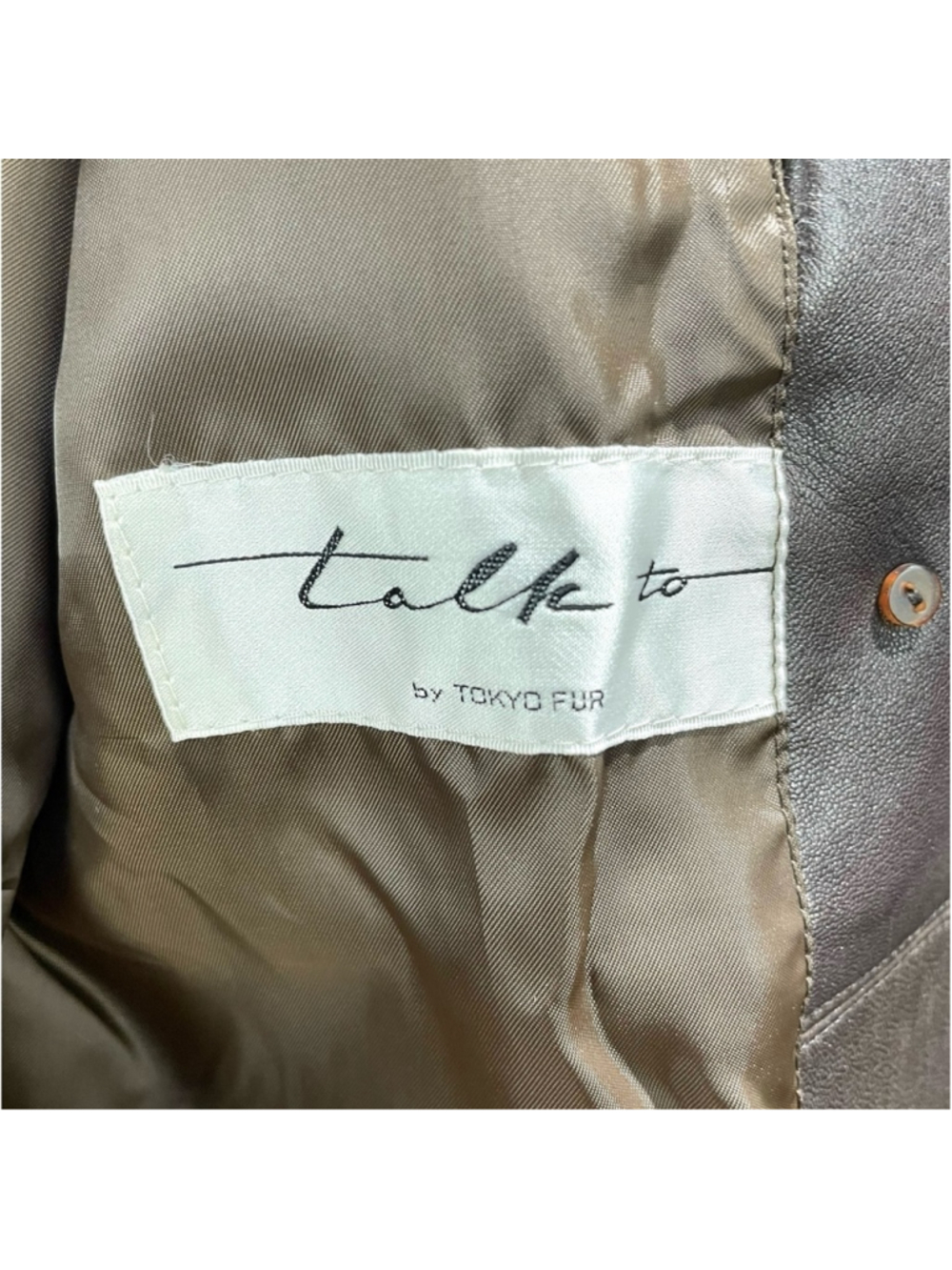 90s Vintage Toyko Fur Dark Brown Genuine Leather and Shearling Trim Peacoat S - Picture 9 of 10